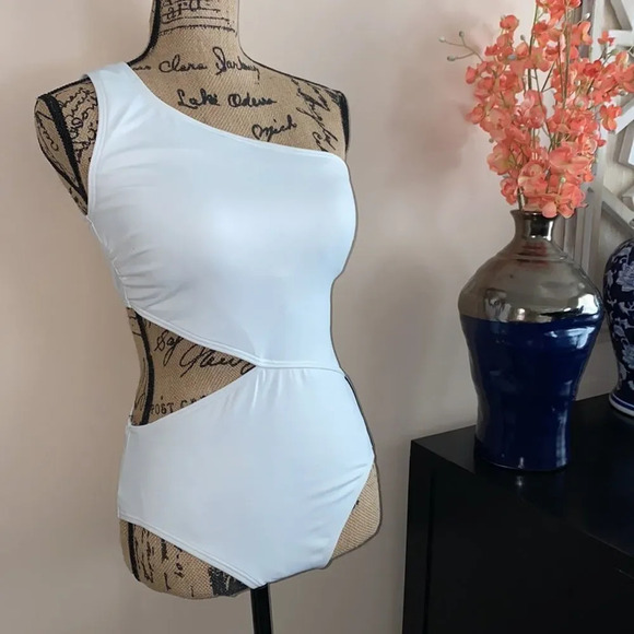 Michael Kors One Shoulder Cut Out Swimsuit - Picture 4 of 9